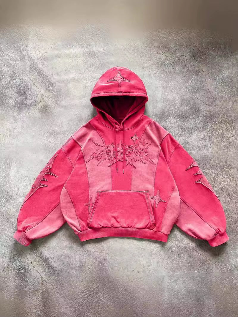 American Street Y2K Collage Hoodie Men'S Women'S New Fashion Loose Sweater Cotton Jersey Digital Printing Autumn Season