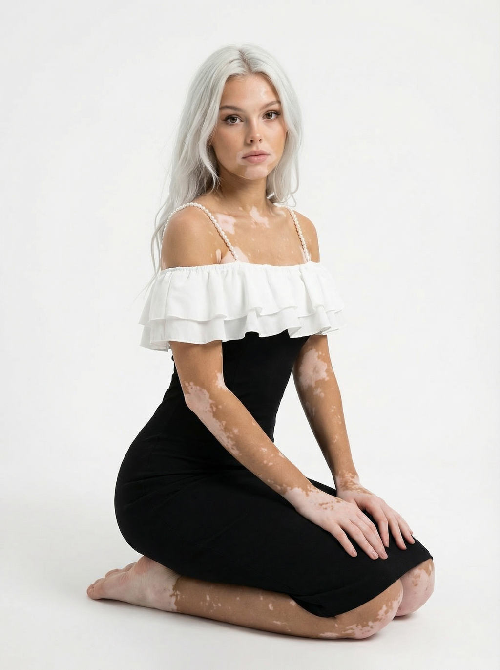 Elegant Long Dress Black & White