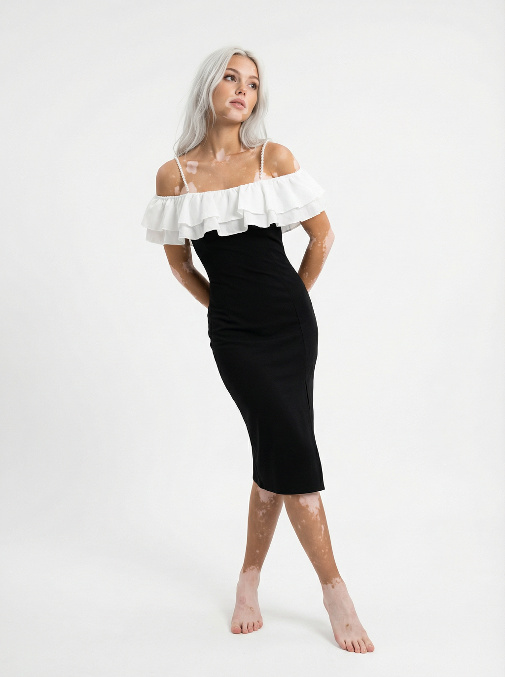 Elegant Long Dress Black & White