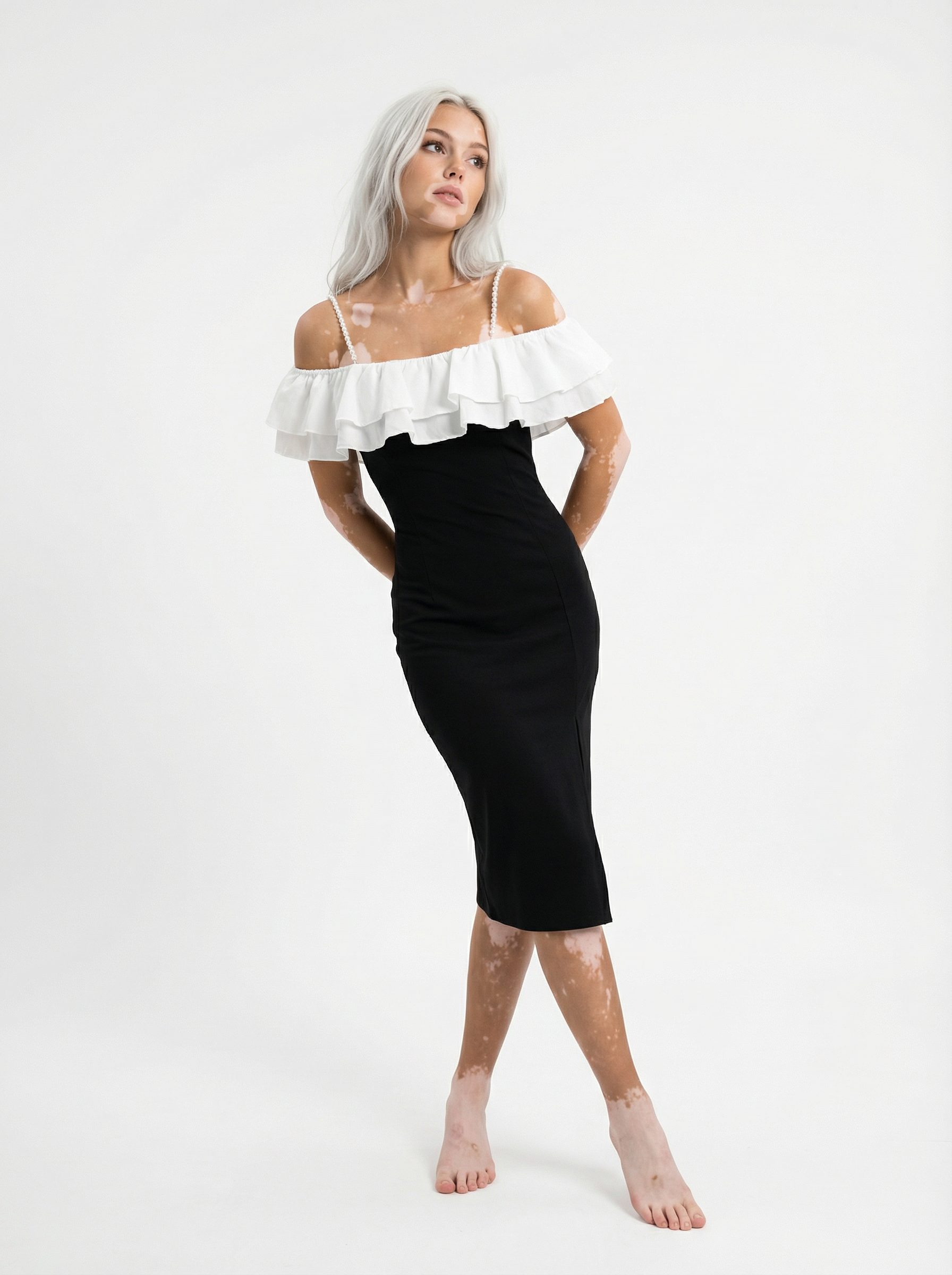 Elegant Long Dress Black & White