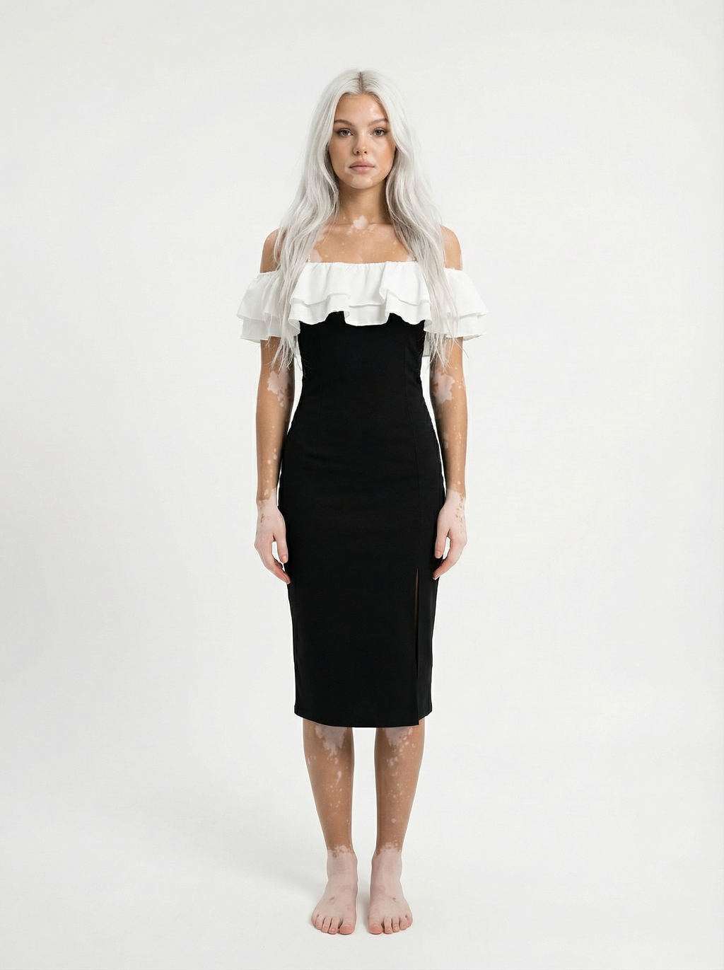 Elegant Long Dress Black & White