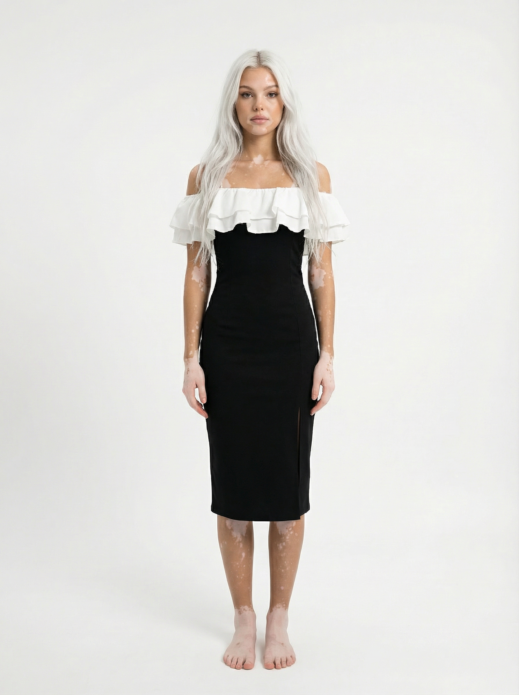 Elegant Long Dress Black & White